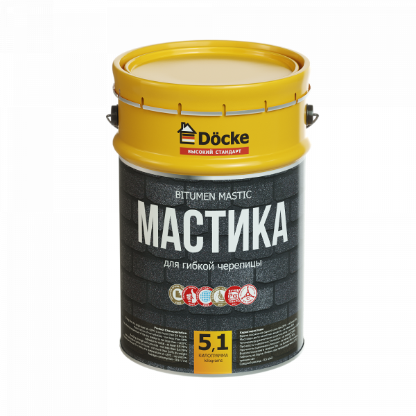 Мастика Docke (Дёке) для мягкой черепицы, 5 кг.